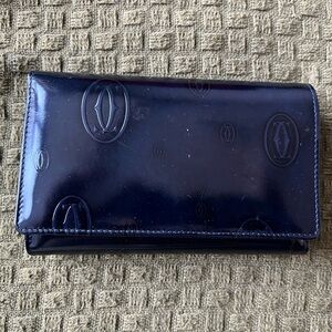 Cartier Birthday Wallet Patent Leather Navy